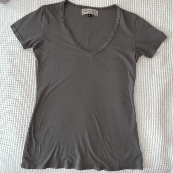 NWOT Groceries Apparel, Perfect V-Neck Tee. Organic Cotton. Grey. Small - Picture 8 of 11